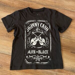 Black Johnny Cash Short Sleeve Shirt. Boys size 3T.